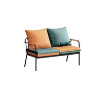KIBONCY Space Saving Outdoor Indoor Loveseat Bench, Waterproof PU Leather 2 Seater Double Sofa, Modern Compact Leisure Couch for Small Entryway Waiting Room(C,109cm)