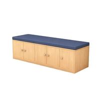 KIBONCY Space Saving Wooden Storage Bench with Cushion Seat, Concealed Cabinet Shoe Organizer for Entryway, Mudroom, Bedroom & Living Room Use(A,1.7m)