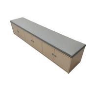 KIBONCY Space Saving Wooden Storage Bench with Cushion Seat, Concealed Cabinet Shoe Organizer for Entryway, Mudroom, Bedroom & Living Room Use(B,1.2m)