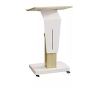 KIBONCY Supporto for podio in legno con altezza regolabile, elettrico o non elettrico, for aule, chiese, uffici e sale conferenze(With Wheel)