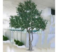 KIBONCY Talso ulivo Finto Alto Grande pianta in Finto con Tronco di Legno Naturale e ulivo Artificiale Realistico per Decorazioni per uffici per la casa FINCIPA b-3.2ft