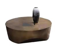 KIBONCY Tavolino Da Caffè Di Lusso Di Forma Irregolare In Acciaio Inossidabile E Bronzo Antico, Tavolo Combinato Con Diverse Altezze for Salotti E Piccoli Appartamenti.(A)