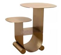 KIBONCY Tavolino Da Caffè Di Lusso Di Forma Irregolare In Acciaio Inossidabile E Bronzo Antico, Tavolo Combinato Con Diverse Altezze for Salotti E Piccoli Appartamenti.(I)