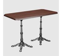 KIBONCY Tavolino da caffè rustico vintage in legno massello, tavolo bistrot bar con accento 27,5 pollici base in ghisa, pranzo e bere for interni ed esterni for 2-6 persone（Oppure 2 sedie(C-70cm)