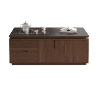 KIBONCY Tavolino Da Caffè Smart Di Lusso - Tavolo Da Tè Kung Fu In Legno Massiccio E Pietra Sinterizzata Con Sollevamento Elettrico - 2 Modalità, Riempimento Automatico Dell'acqua 120 * 70 * 50CM