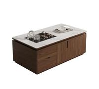KIBONCY Tavolino Da Caffè Smart Di Lusso - Tavolo Da Tè Kung Fu In Legno Massiccio E Pietra Sinterizzata Con Sollevamento Elettrico - 2 Modalità, Riempimento Automatico Dell'acqua 120 * 70 * 50CM