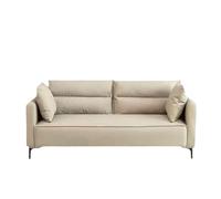 KIBONCY Tech Fabric Sofa 3 Seater, Cloud-Like Dual-Layer Cushion Couch, Low-Profile with Metal Legs, Upholstery for Modern Living Room(A,80cm)