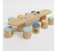 KIBONCY Thickened Desk And Chair Sets, New Chinese-style Solid Wood Activity Area, Reading Area, Entertainment Area, Student Desks And Chairs Set(A10)