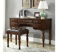 KIBONCY Toeletta in stile americano, moderna scrivania cosmetica con specchio, adatta for camera da letto, spogliatoio e uso in appartamento(Walnut1.2C)