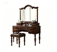 KIBONCY Toeletta in stile americano, scrivania for trucco con specchio e sgabello imbottito, mobili for camera da letto for ragazze e donne(1.2B)