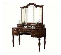 KIBONCY Toeletta in stile americano, scrivania for trucco con specchio e sgabello imbottito, mobili for camera da letto for ragazze e donne(1.4A)