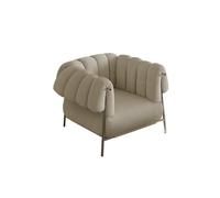 KIBONCY Upholstered Chair, Minimalist Modern Accent, Reading for Living Room Bedroom Arm with Metal Frame(A)