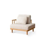 KIBONCY Upholstered Chaise Lounge Chair Indoor with Ottoman Boucle Modern and Simple Solid Wood Single Sofa,Small Couch for Bedroom(8)