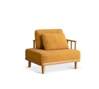 KIBONCY Upholstered Chaise Lounge Chair Indoor with Ottoman Boucle Modern and Simple Solid Wood Single Sofa,Small Couch for Bedroom(3)