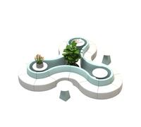 KIBONCY Upholstered Configurable Curve Accent Ottoman Seating Set Double Sided Sofa Back to,Scratch-Resistant Waterproof Leather for Hotel Lobby, Office(5)