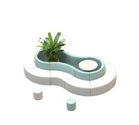 KIBONCY Upholstered Configurable Curve Accent Ottoman Seating Set Double Sided Sofa Back to,Scratch-Resistant Waterproof Leather for Hotel Lobby, Office(1)