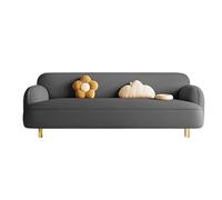 KIBONCY Upholstered Sofa Modern 3-Seater Rounded,Stain-Resistant Leather with Edges Family-Friendly for Family Living Room(B,80cm)