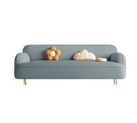 KIBONCY Upholstered Sofa Modern 3-Seater Rounded,Stain-Resistant Leather with Edges Family-Friendly for Family Living Room(C,210cm)