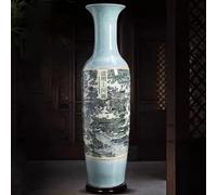 KIBONCY Vaso da Pavimento in Ceramica Smaltata Dipinto a Mano, Grande Vaso Alto for l'arredamento del Soggiorno, Pezzo Artistico for la casa, Accento Moderno for l'ingresso(A,1.2M)