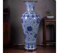 KIBONCY Vaso da Pavimento in Ceramica Smaltata Dipinto a Mano, Vaso Alto Oversize for l'accento del Soggiorno, Pezzo di Arredamento Contemporaneo for la casa, Elegante(A,1.35m)