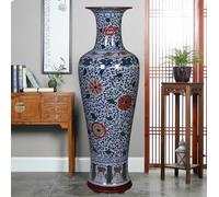 KIBONCY Vaso da Pavimento in Ceramica Smaltata Dipinto a Mano, Vaso Alto Oversize for l'accento del Soggiorno, Pezzo di Arredamento Contemporaneo for la casa, Elegante(B,1m)