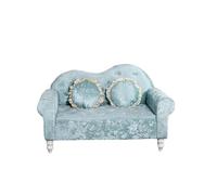 KIBONCY Velvet Loveseat Sofa 2-Seater, Modern Upholstered Couch with Soft Cushions, Sturdy Frame for Living Room Bedroom Apartment Small Spaces Home(E,120cm)