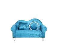 KIBONCY Velvet Loveseat Sofa 2-Seater, Modern Upholstered Couch with Soft Cushions, Sturdy Frame for Living Room Bedroom Apartment Small Spaces Home(F,180cm)