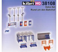 KIBRI 39388 Set accessori per stazione modello x diorama ferroviario H0 1:87
