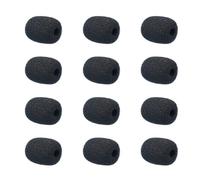 Kicada Confezione da 12 protezioni antivento per microfono in schiuma, colore nero, per lavalier e cuffie, per proteggere il microfono dai rumori e dalle interferenze del vento (calibro 0,6 cm)