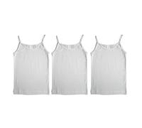 Kiccaeciccio 3 Canotte Intime Bimba in Puro Cotone 100% con Cuciture morbide e Tessuto Resistente ai lavaggi da 2 a 14 Anni. Colore Bianco. Modello Spalla Stretta Taglia 6/7 Anni