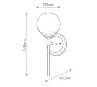 KICHLER Applique Benno 1 nero-bronzo, bianco, acciaio, vetro IP44 G9 KICHLER