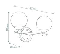 KICHLER Applique Benno 2 nero-bronzo, bianco IP44 acciaio vetro G9 KICHLER