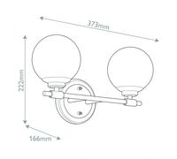 KICHLER Applique Benno 2 nero-bronzo, bianco IP44 acciaio vetro G9 KL-BENNO2-BK-CPZ