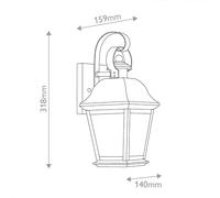 KICHLER Applique da esterno Mount Vernon, nera, altezza 32 cm, metallo, IP44 KICHLER
