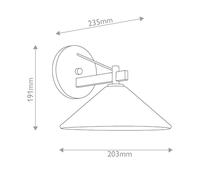 KICHLER Applique da esterno Ripley, bronzo anticato, larghezza 20 cm, metallo, IP44 KICHLER