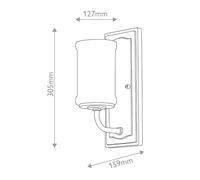 KICHLER Applique Vetivene, cromata, altezza 31 cm, metallo, IP44, G9-LED KICHLER