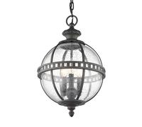 KICHLER Lampada a sospensione da esterno Halleron, grigio/trasparente, 31 cm, IP44 KICHLER