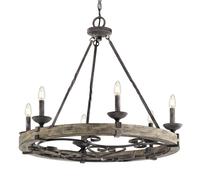 KICHLER Lampadario rustico Taulbee, 6 luci KICHLER