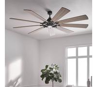 KICHLER Ventilatore da soffitto a LED Gentry 85 noce scuro/bianco KICHLER