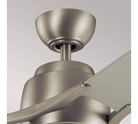 KICHLER Ventilatore da soffitto Zeus LED, tre pale, nichel spazzolato KICHLER
