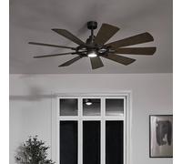KICHLER Ventilatore soffitto LED Gentry bianco/noce scuro KICHLER