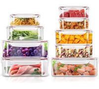 KICHLY 18 pezzi, 9 contenitori in plastica a tenuta stagna per alimenti con 9 co