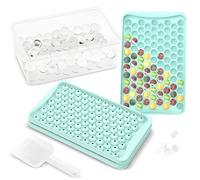 KICHLY stampi per cubetti di ghiaccio a forma di pallina - Stampo per cubetti di ghiaccio per congelatore - Senza BPA - Ideale per raffreddare cocktail, whisky, caffè - Facile da sformare (Blue, 104)