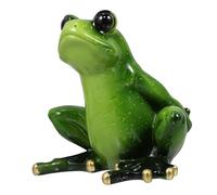 KICHOUSE 1 Pezzo Rana Portabottiglie Portabottiglie Accessorio Per Vino Portabottiglie Da Banco Rustico Portabottiglie Singolo Rana Figura Rana Ornamento Artigianale Resina Verde