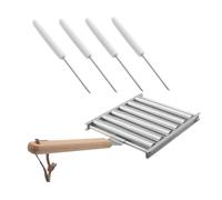 KICHOUSE 1 set Salsicce Acciaio Inossidabile con Barbecue Rimovibile per Hot Dog per Grigliate Al Camping e Giardino
