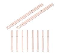 KICHOUSE 10 Paia Bacchette per Batteria in Legno D'acero, Khaki, Impugnatura Confortevole e Bilanciamento Preciso, per Principianti e Band
