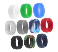 KICHOUSE 10 Pezzi Anelli in Silicone Da Uomo Morbidi e Comodi, Anelli Sportivi Delicati Sulla Pelle Per Attività All'aperto e Fitness