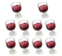 KICHOUSE 10 Pezzi Bicchieri da Cocktail in Miniatura Rosso Vino per Casa delle Bambole Decorazione Realistica per Micro Paesaggi e Progetti Fai da Te