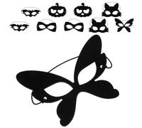 KICHOUSE 10 Pezzi Maschera in Feltro Nera a Forma di Farfalla per Carnevale e Halloween, Leggera e Compatta, Facile da Trasportare e Resistente alla Deformazione