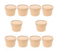 KICHOUSE 10 set Coppette di Carta Coperchio per Gelato e Dessert Usa e Getta per Yogurt e Snack Freddi e Caldi per Conserve Estive e Servizio Veloce